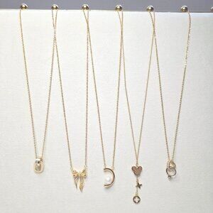 Stylish 5 Pcs Stainless Steel Adjustable Gold Necklace Set Jewelry Gift